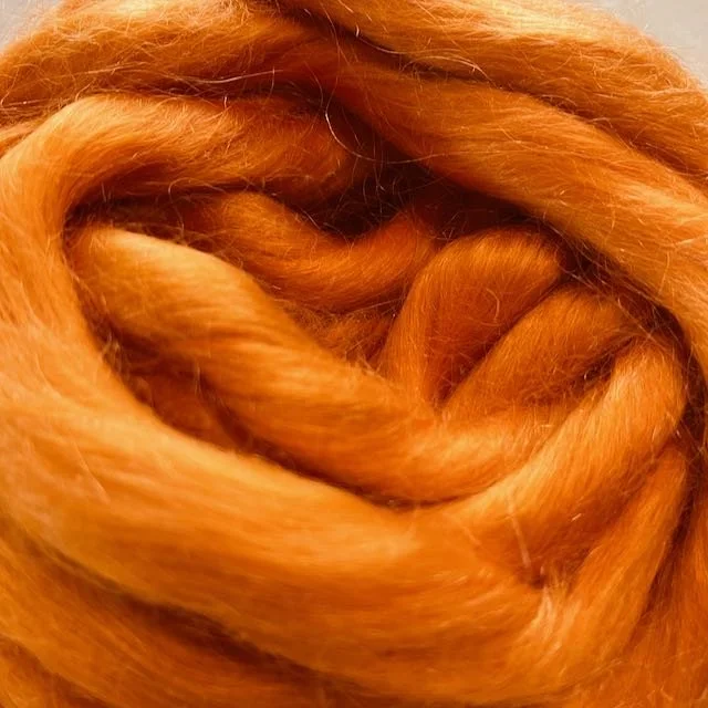 Kid Mohair Dyed Top - Fiber to Yarn